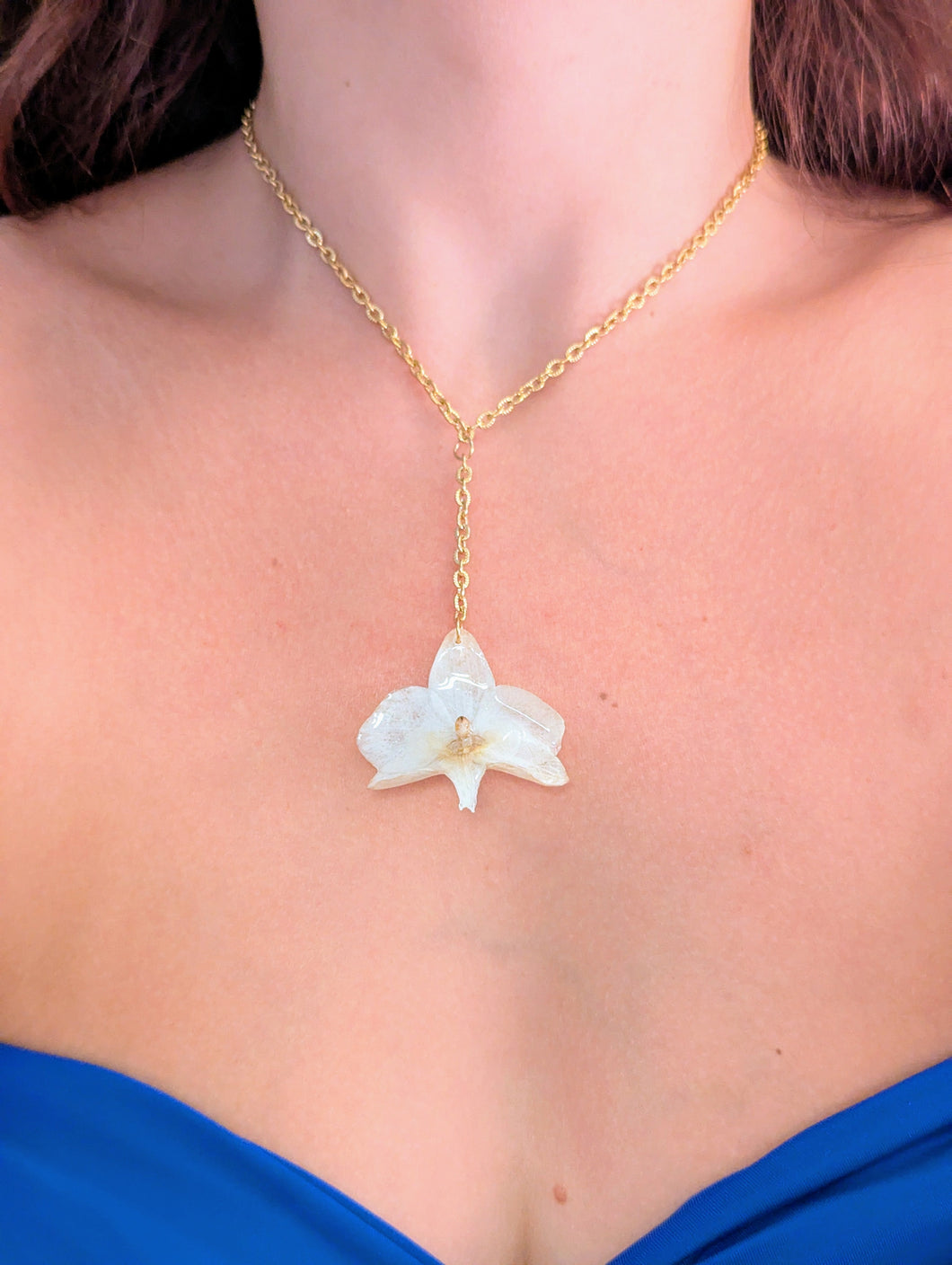 Collier Orchidée blanche