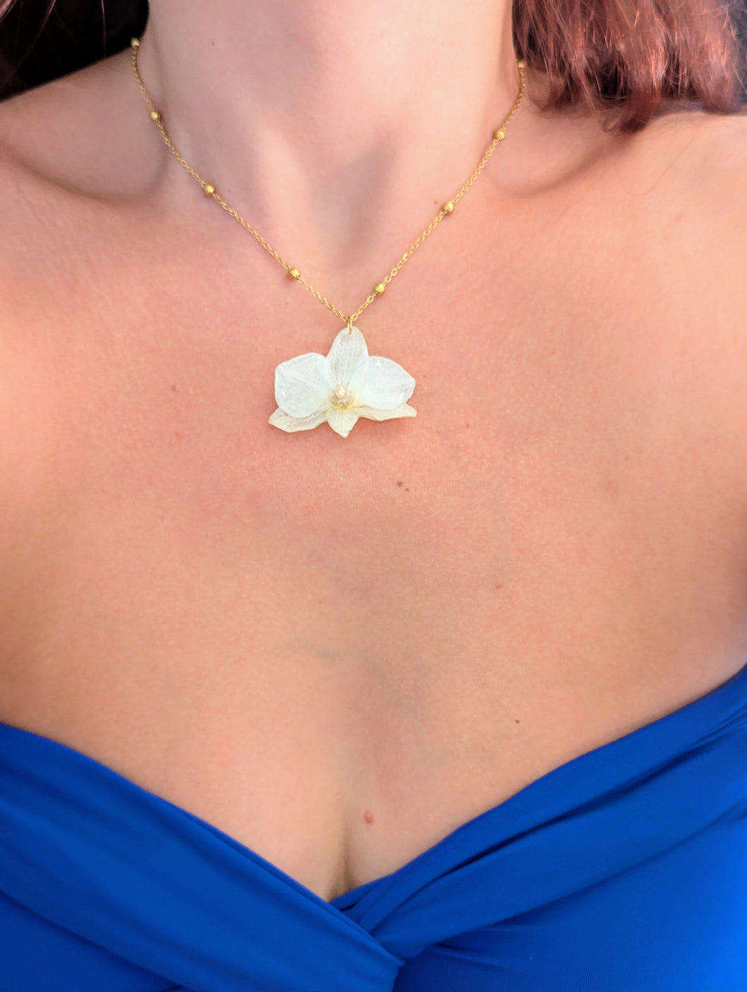 Collier Orchidée blanche
