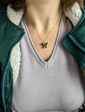 Charger l&#39;image dans la galerie, Collier Papillon vert
